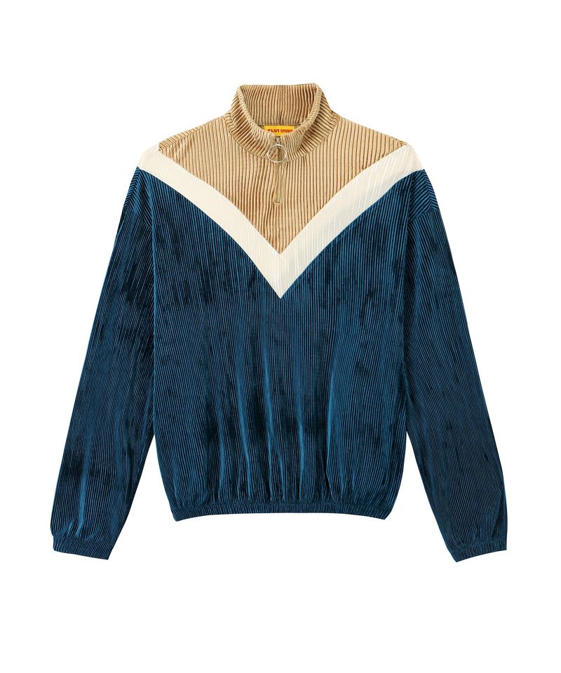 CLUT STUDIO(クラットスタジオ)の「velvet training zip-up top - NAVY(Tops)」