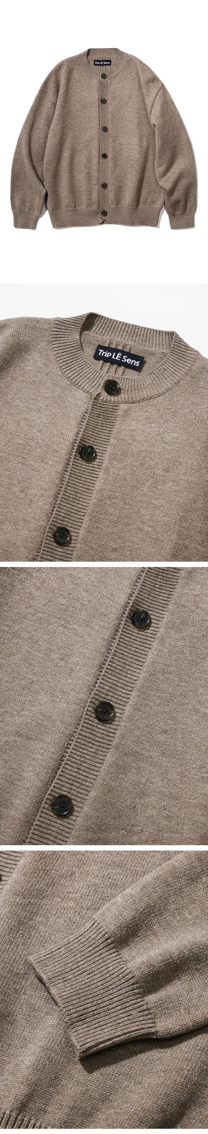 CENTRE LINE ROUND CARDIGAN_BEIGE