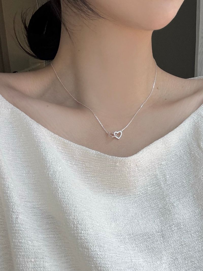 Blingmoon（ブリングムーン）の「[silver 925] double heart necklace（Accessories）」