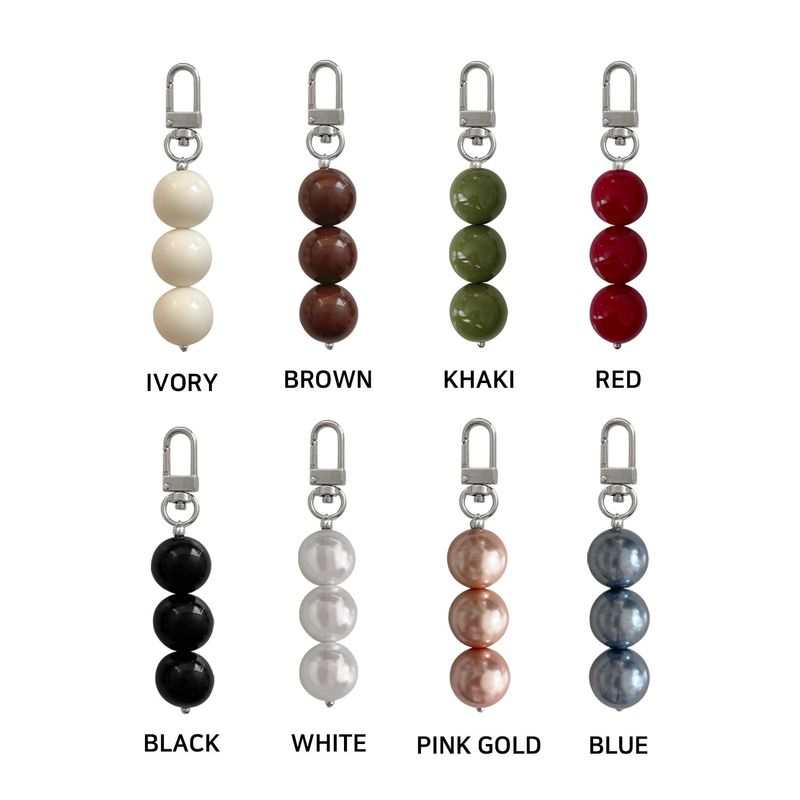 three beads keyring - 8colors