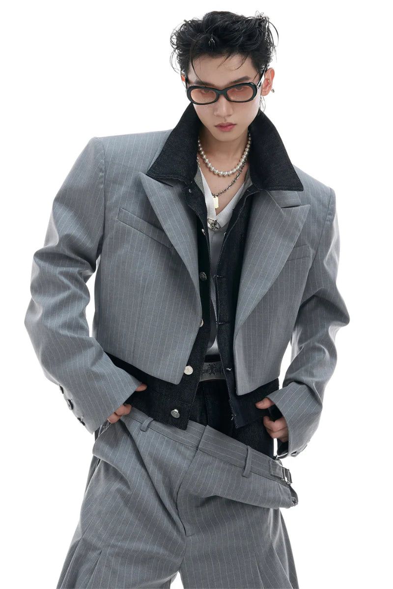 Argue Cultureの「Striped Denim Panel Suit Jacket（Jackets/Outerwear）」
