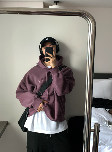 LOOKPLE（ルックプル）の「 Urban Brooklyn Embroidery Pigment Washing Overfit Hoodie（Tops）」