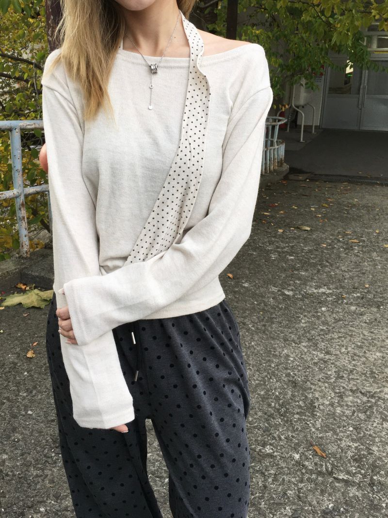 Kobe Dot Halter Neck Layered Tee (3c)