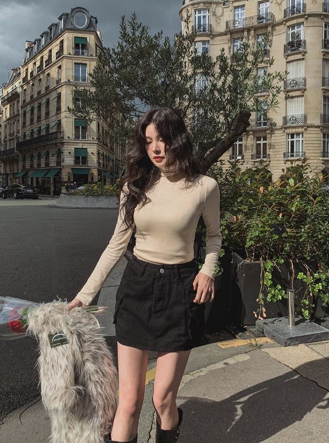 Phase washing cargo mini skirt
