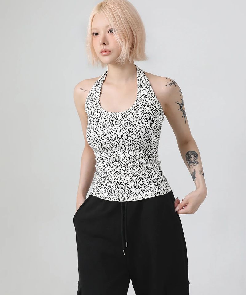 Leopard Haulter Neck Sleeveless