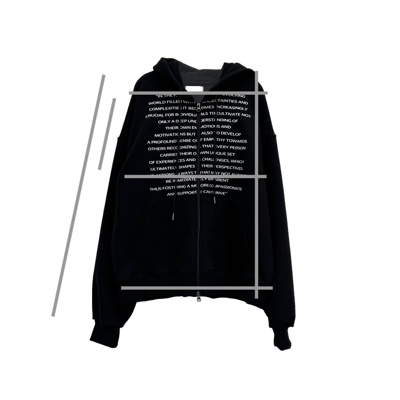 deeptech lettering hood zip-up