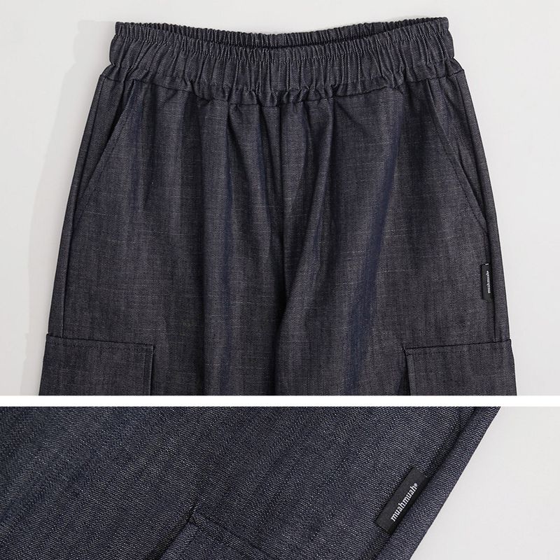 WIDE CARGO DENIM PANTS [BLACK]