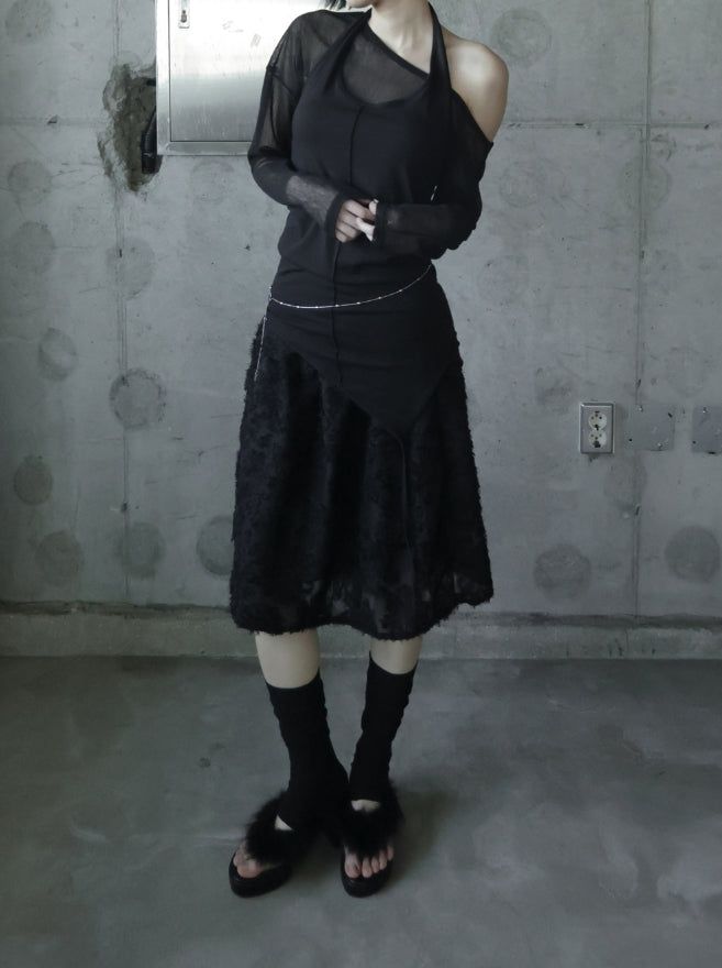 Featherb Flower Midi Skirt