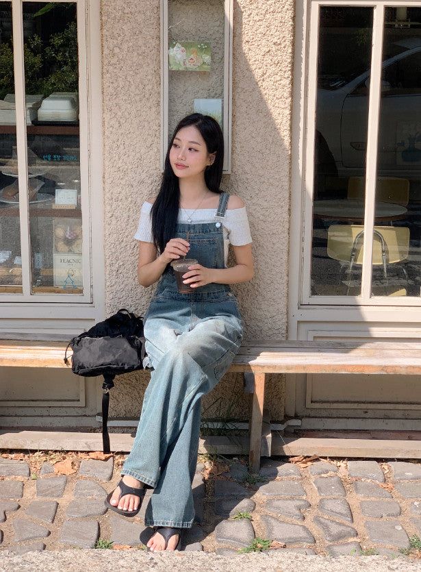 SHOPPERLAND(ショッパーランド)の「BL Vintage Washing Carpenter Denim Wide Overall(Pants)」
