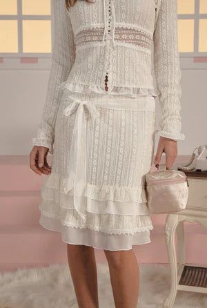 Vanilla lace skirt - ivory