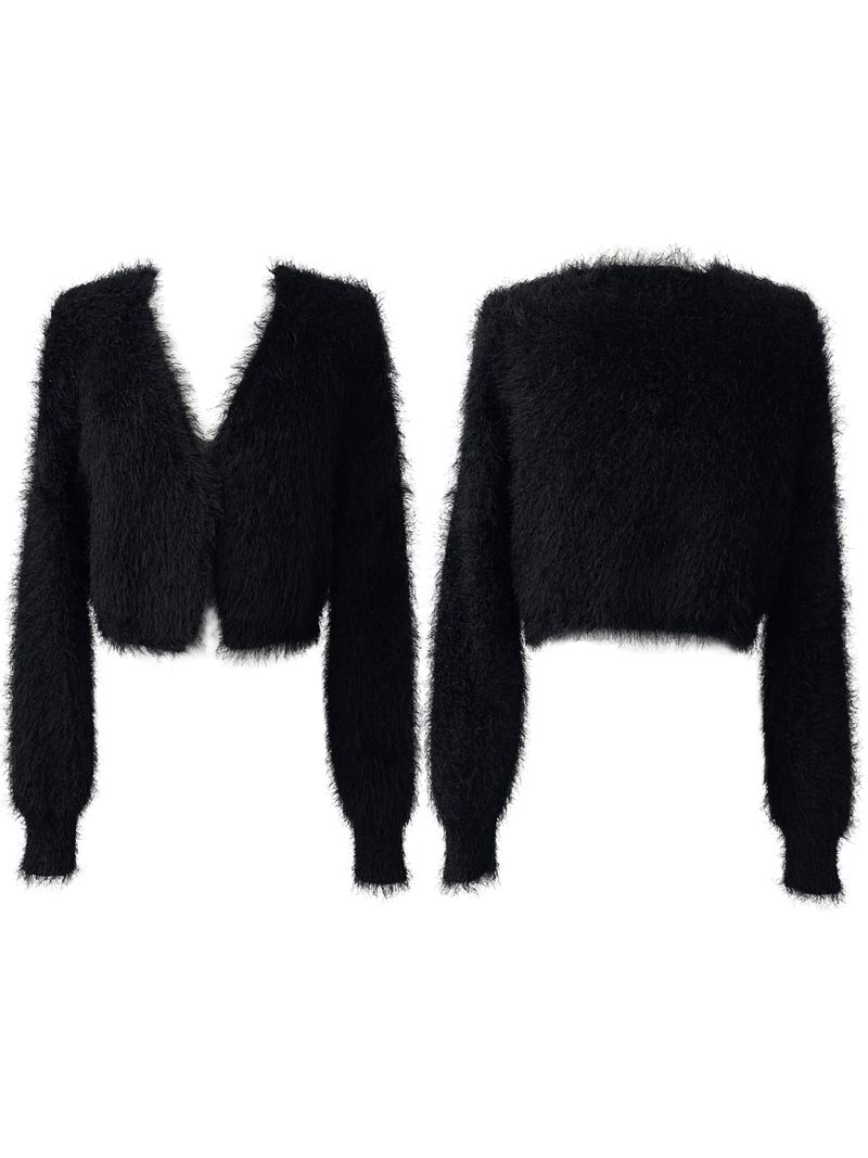 hitch fur crop cardigan (2color)
