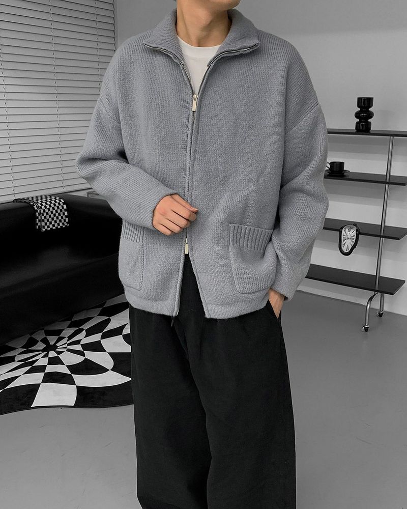 RU Two-way Wool Knit Zip-Up (3 colors)
