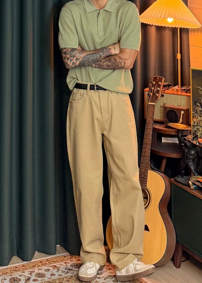Semi-wide cotton pants 5COLOR