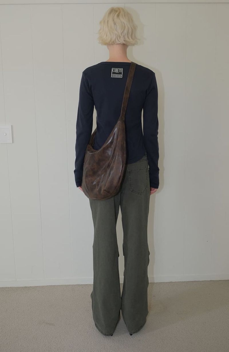C SHIRRING DETAIL PANTS_KHAKI