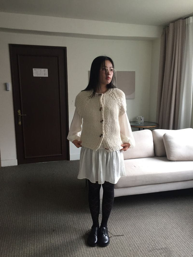 Grandma Hand-Knit Bolero (2color)