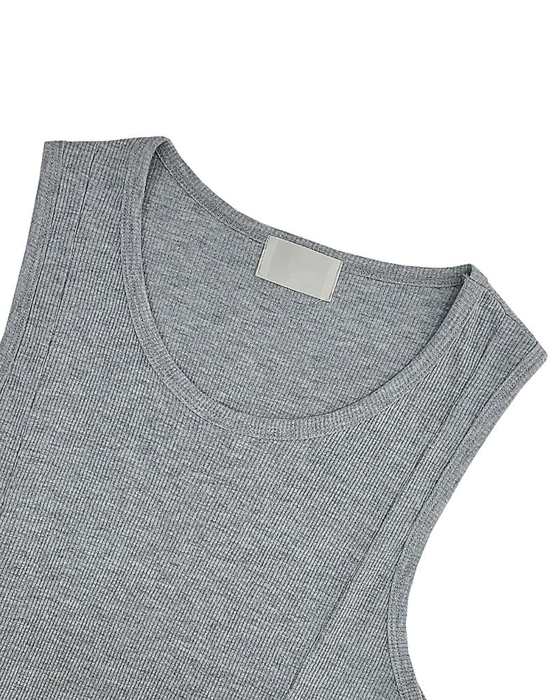 Cutting Line Ribbed Sleeveless Top