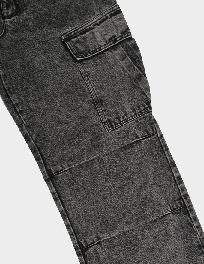 Ness pigment cargo denim pants