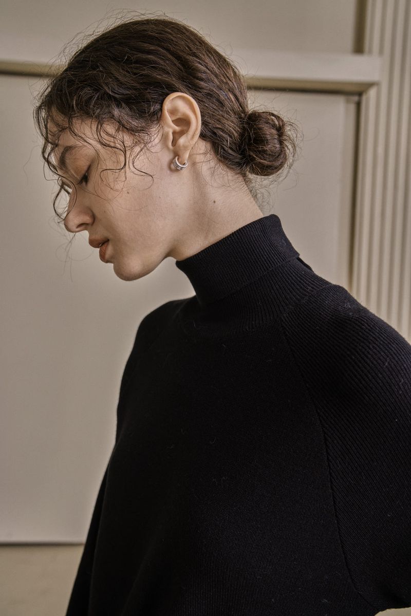 UNBALANCED KNIT DRESS_BLACK