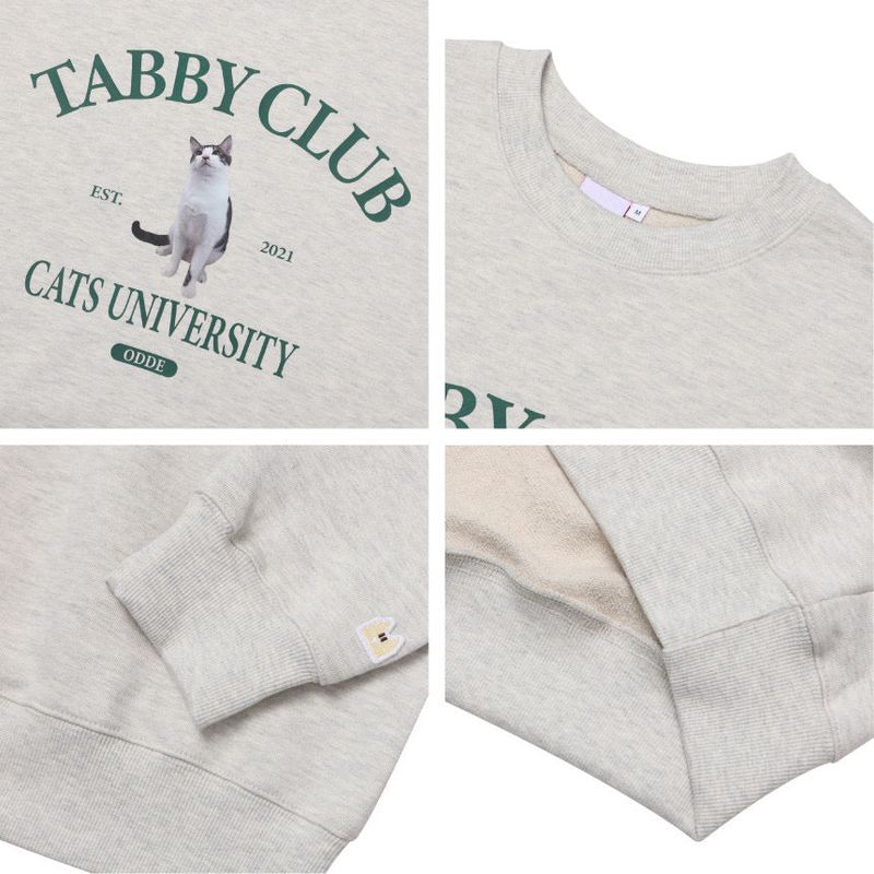 TABBY CAT CLUB SWEATSHIRT OATMEAL
