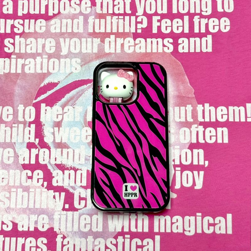 [MADE]ZEBRA (hotpinkblack) glass bumper case