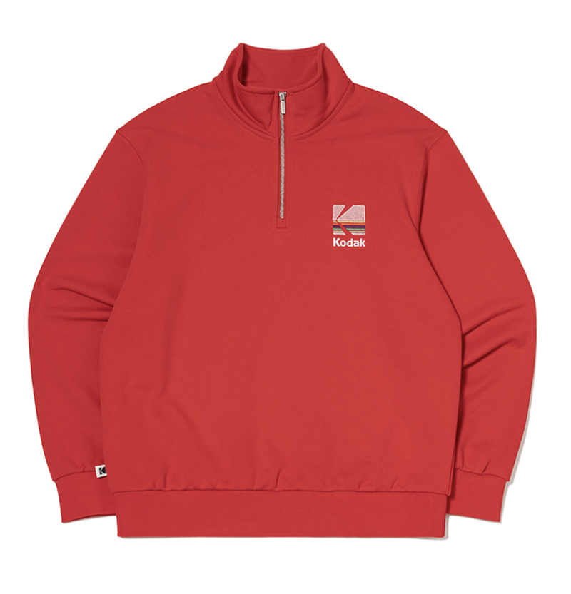 KODAK（コダック）の「Rainbow Half Zip-Up Sweatshirt【RED】（Tops）」