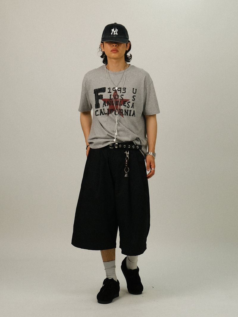 RU Cotton Two-tuck Bermuda Slacks