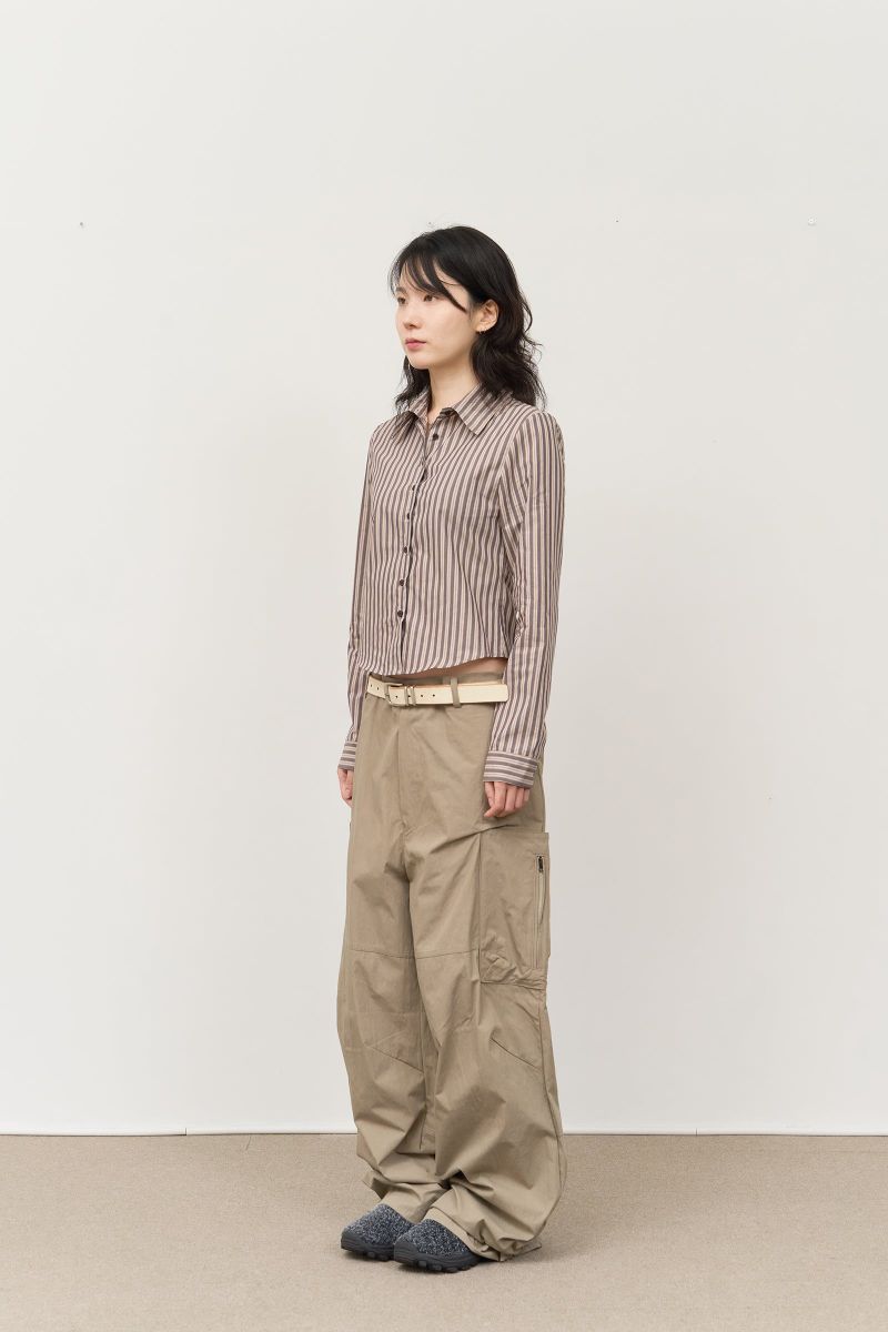 (W) Leaf Striped Shirt (2color)