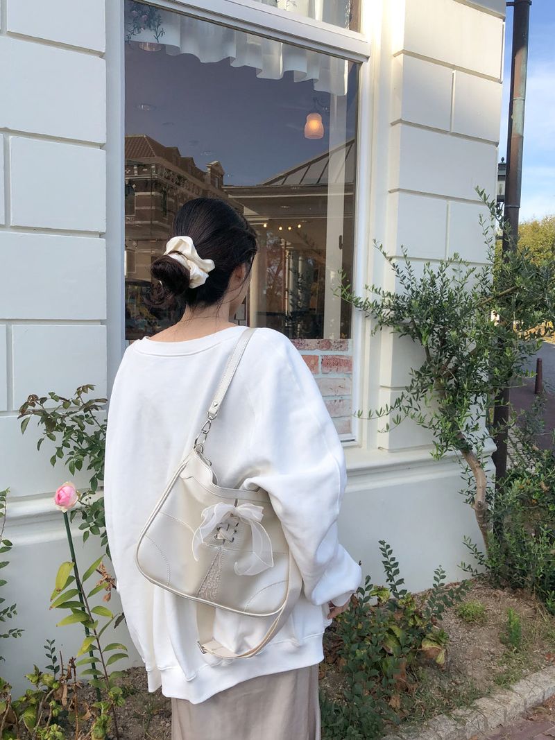 Bustier ribbon bag_ivory