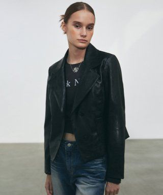MINIMAL SHORT LEATHER JACKET_BLACK