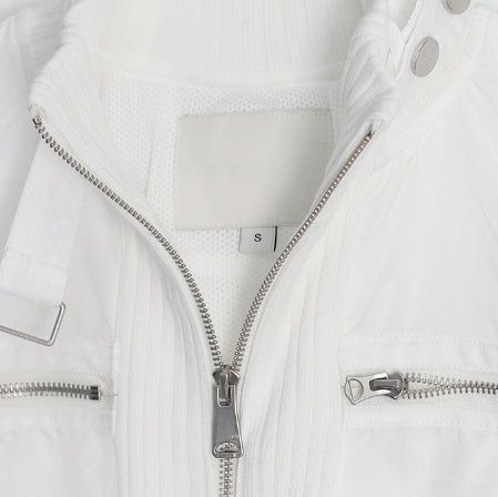 Hi-Lo Zipper Banded Jacket