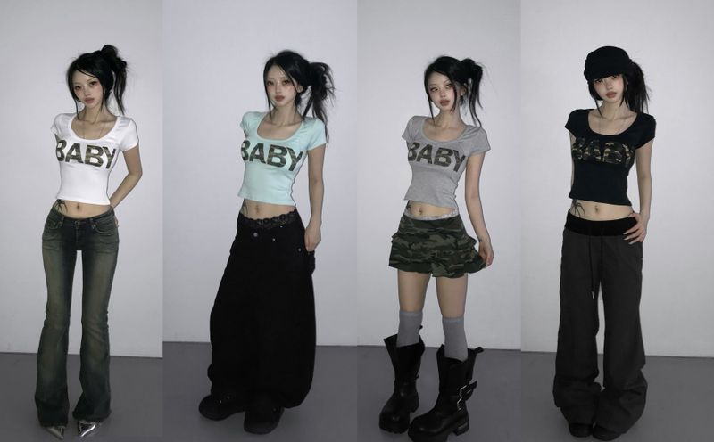 THEAIRTOWN（ザエアータウン）の「hollyhock camo baby top (5 color)（Tops）」