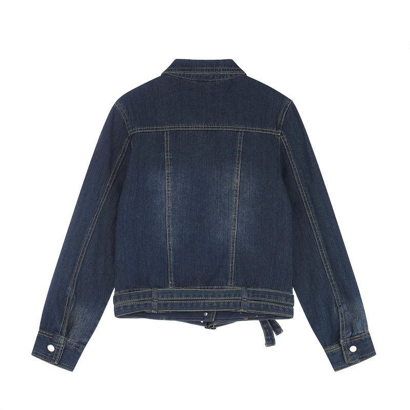 Double Belt Denim Trucker Jacket