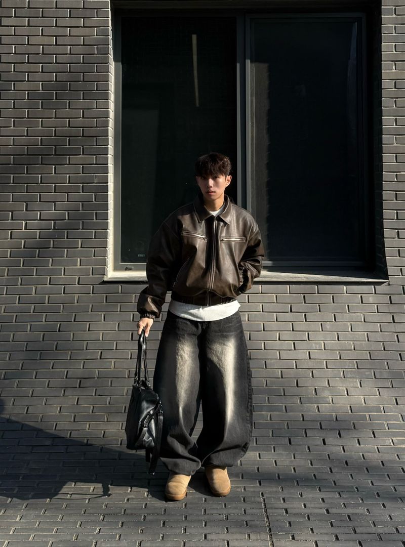 ROOM LEATHER PADDED JACKET