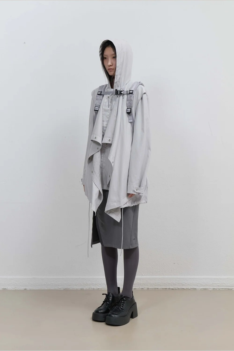 Draped Field Parka / Grey