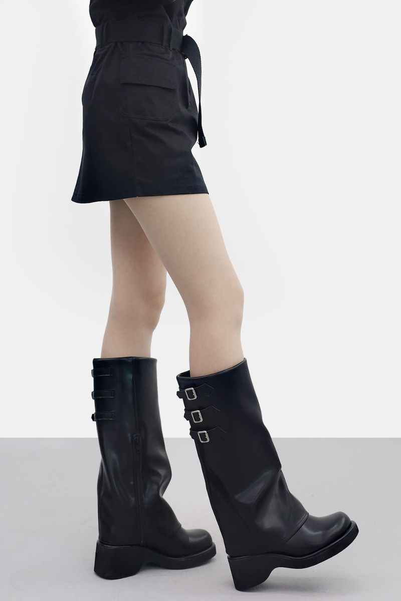 NONCODE（ノンコード）の「Too Layered Buckle Platform Boots（Shoes）」