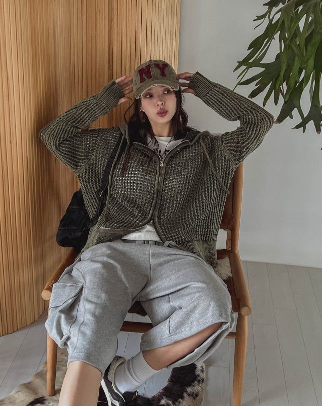 Side Round Pile Bermuda Pants
