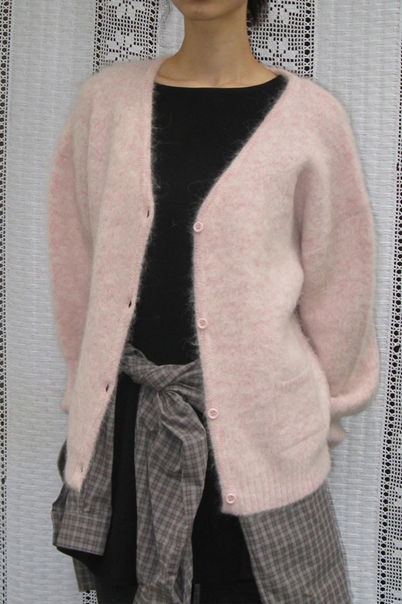 WITHOUTSUMMER（ウィズアウトサマー）の「Milky angora cardigan_baby pink（Tops）」