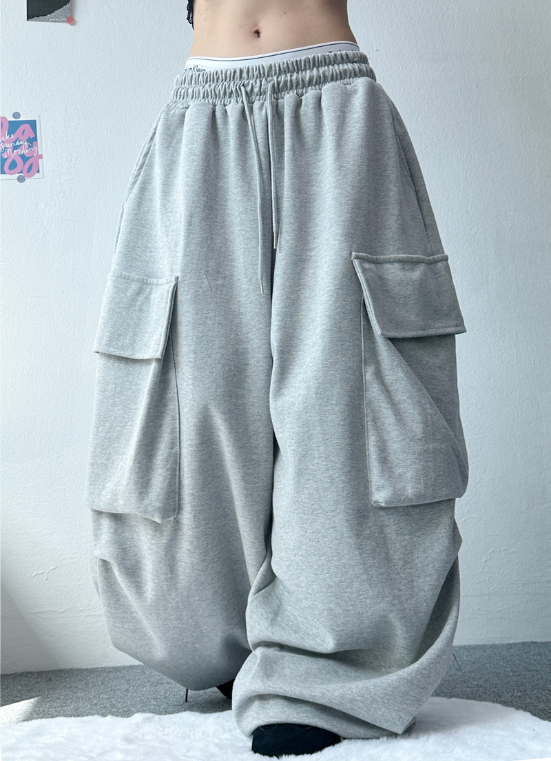 CCORTTI(コルッティ)の「(FLEECE ❤🔥) オーバーワイドカーゴトレーニングパンツ❤🩶🤍 - 4 カラーズ(パンツ)」