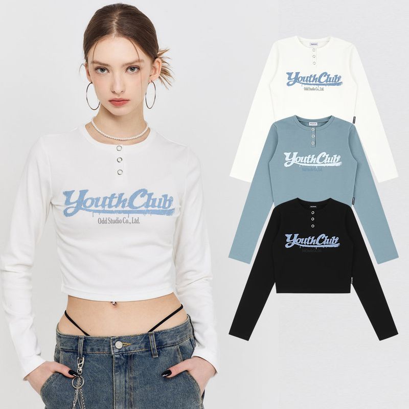 ODDSTUDIO(オッドスタジオ)の「Youthclub snap crop long sleeve - 3 color(Tops)」