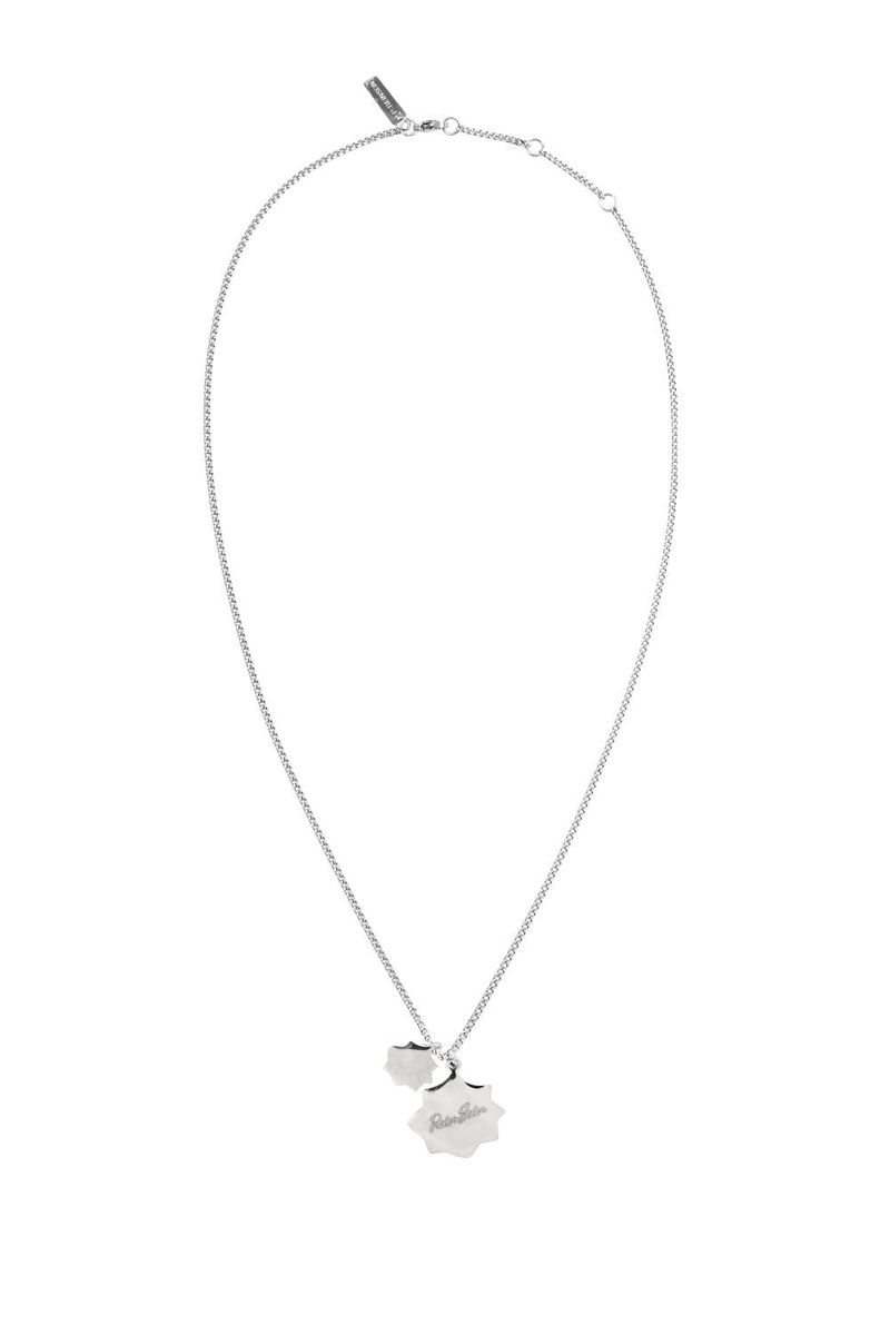 Crushed double smile necklace