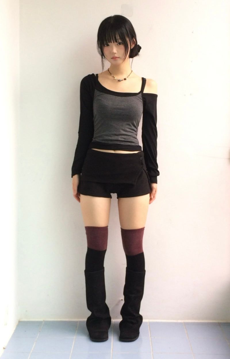 Striped mood layered t