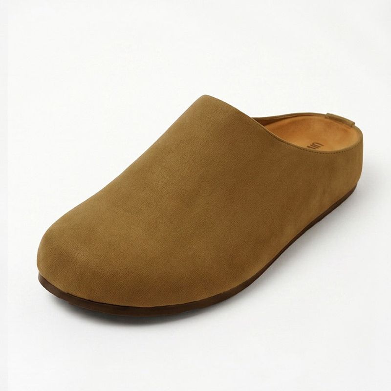 Suede Clogs Light Brown