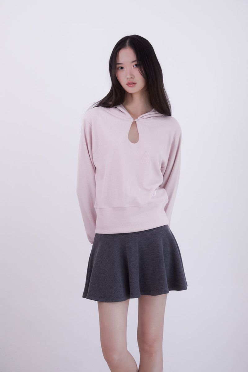 Knit mini flare skirt (CHARCOAL)