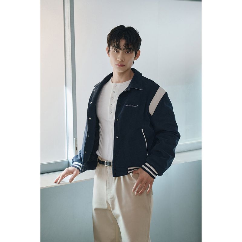 Signature varcity jacket(Navy)