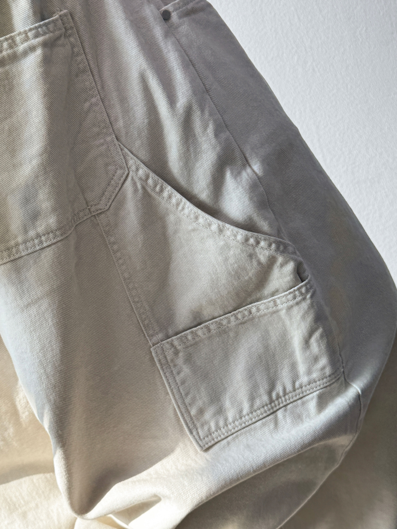 Turi Carpenter Rivet Balloon Cotton Washed Long Pants 4 Colors 