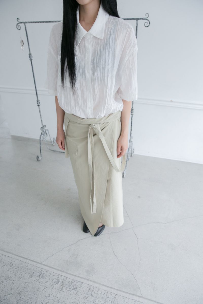 cotton suspender wrap skirt(3colors)