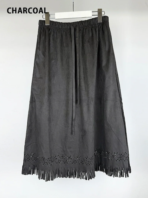 SUEDE PUNCHING SKIRT (3C)