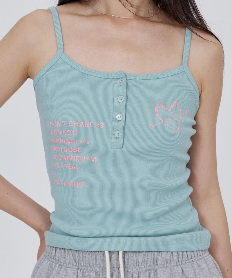 CONY HEART GRAPHIC RIB TANK TOP / MINT