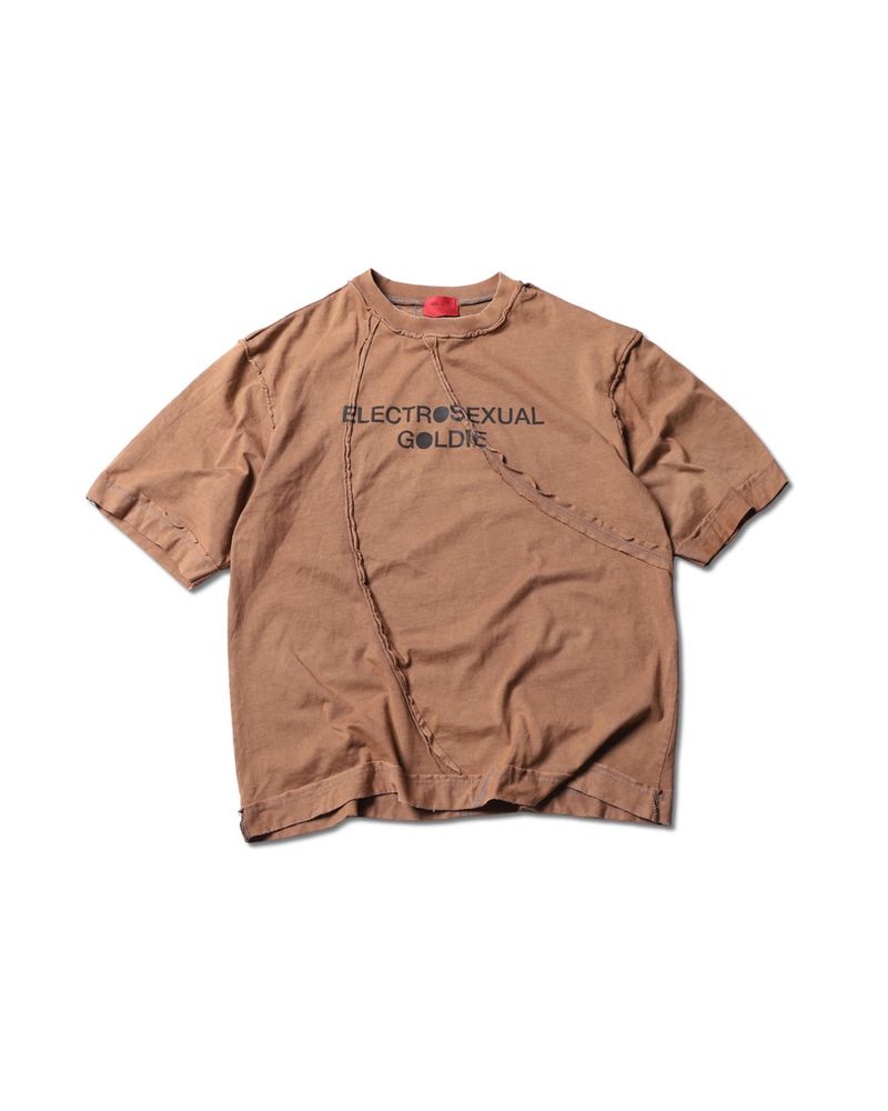 Goldie（ゴルディ）の「ELECTRO WASHED BROWN TSHIRT（Tops）」