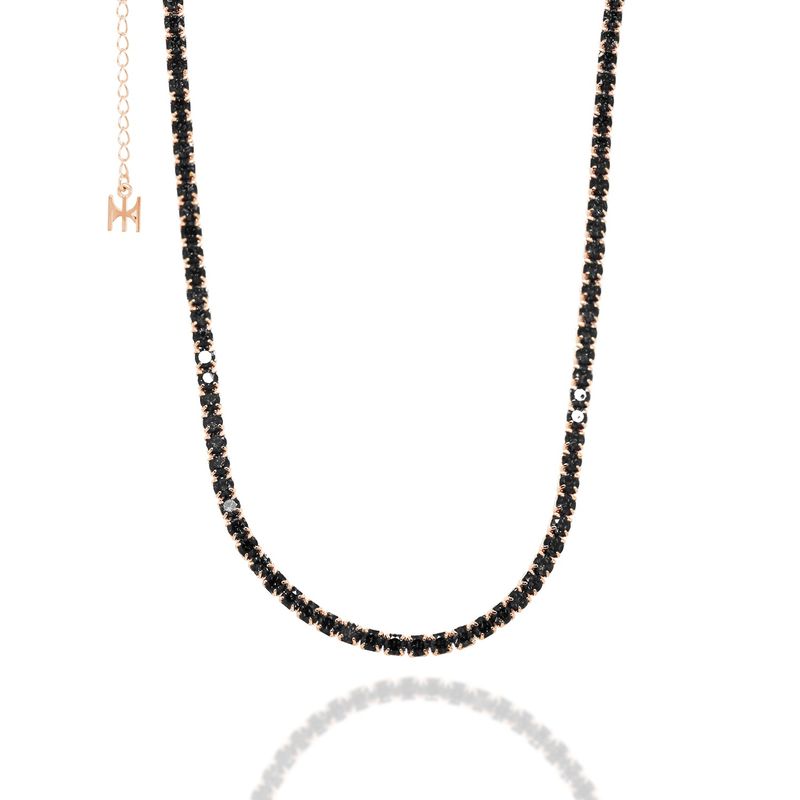 MACIER（マシール）の「[S925] Black Mini Tennis Necklace (rosegold)（Accessories）」